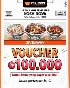 Promo Harga Voucher Rp100rb  - Yoshinoya