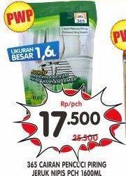 Promo Harga 365 Pencuci Piring Jeruk Nipis 1600 ml - Superindo