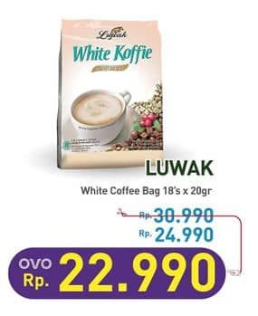 Promo Harga Luwak White Koffie Original per 18 sachet 20 gr - Hypermart