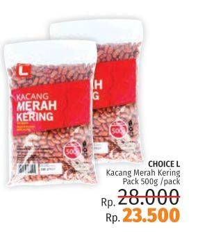 Promo Harga CHOICE L Kacang Merah Kering 500 gr - LotteMart