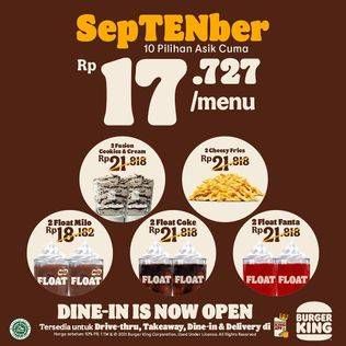 Promo Harga BURGER KING Menu  - Burger King