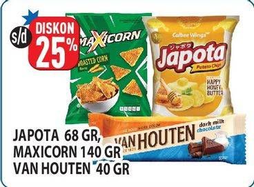 Promo Harga Japota Potato Chips/MAXICORN Snack/Van Houten Chocolate   - Hypermart