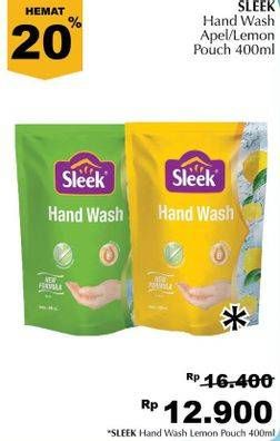 Promo Harga SLEEK Hand Wash Antibacterial Apple, Lemon 400 ml - Giant