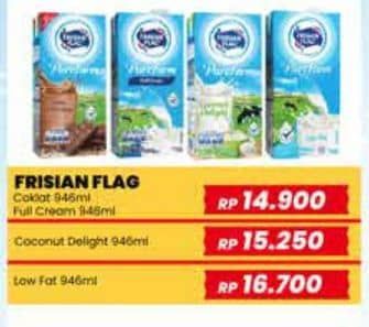 Promo Harga Frisian Flag Susu UHT Purefarm Full Cream, Swiss Chocolate 946 ml - Yogya