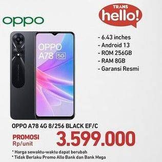 Promo Harga Oppo A78 4G 8 + 256 GB  - Carrefour