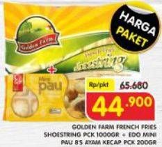 Promo Harga GOLDEN FARM French Fries 1Kg + EDO Mini Pao 200gr  - Superindo