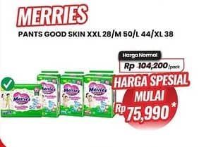 Promo Harga Merries Pants Good Skin M50, L44, XL38, XXL28 28 pcs - Carrefour