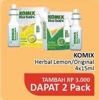 Promo Harga KOMIX Herbal Obat Batuk Lemon, Original per 4 sachet 15 ml - Alfamidi