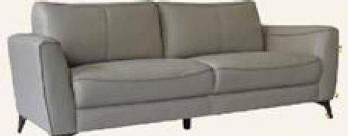 Promo Harga LEATHER Revington Sofa 3 seat Grey  - Carrefour