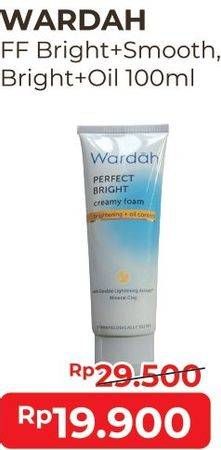 Promo Harga WARDAH Perfect Bright Facial Foam Bright + Oil Control, Bright + Smoothing 100 ml - Alfamart