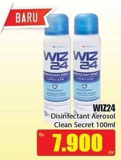 Promo Harga WIZ 24 Disinfectant Spray Surface & Air Clean 100 ml - Hari Hari