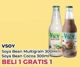 Promo Harga V-soy Soya Bean Milk Cocoa, Multi Grain 300 ml - Yogya