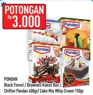 Promo Harga Pondan Black Forest/Brownies Kukus/Chiffon Pandan/Whip Cream  - Hypermart
