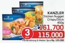 Promo Harga Kanzler Chicken Nugget Crispy, Stick Crispy 450 gr - LotteMart