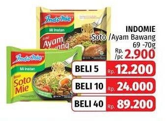 Promo Harga INDOMIE Mi Kuah Soto Mie, Ayam Bawang  - LotteMart