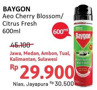 Promo Harga Baygon Insektisida Spray Cherry Blossom, Citrus Fresh 600 ml - Alfamidi