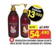 Promo Harga SENSACION Shower Cream Goats Milk Secret Blush, Scarlet Dream 1 ltr - Superindo