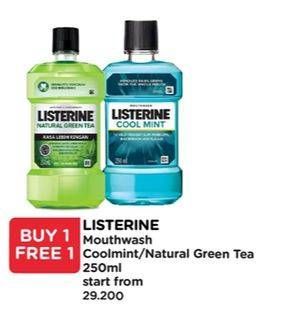 Promo Harga Listerine Mouthwash Antiseptic Cool Mint, Natural Green Tea 250 ml - Watsons