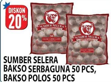 Promo Harga SUMBER SELERA Bakso Sapi SB Serba Guna, Polos 50 pcs - Hypermart