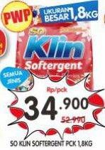 Promo Harga So Klin Softergent All Variants 1800 gr - Superindo