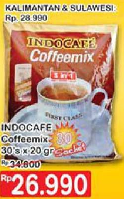 Promo Harga Indocafe Coffeemix per 30 sachet 20 gr - Indomaret