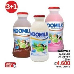 Promo Harga Indomilk Susu Cair Botol All Variants 190 ml - LotteMart