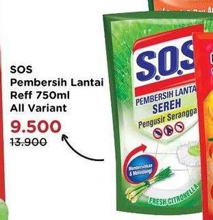 Promo Harga SOS Pembersih Lantai All Variants 750 ml - Watsons