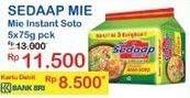 Promo Harga SEDAAP Mie Kuah Soto per 5 pcs 75 gr - Indomaret