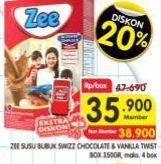 Promo Harga ZEE Kidz Susu Bubuk Vanilla Twist, Swizz Chocolate 350 gr - Superindo