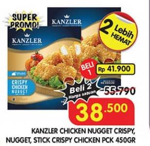 Promo Harga Kanzler Chicken Nugget Crispy, Stick Crispy 450 gr - Superindo