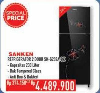 Promo Harga SANKEN SK-G232 | Kulkas 2 Pintu 230ltr  - Hypermart