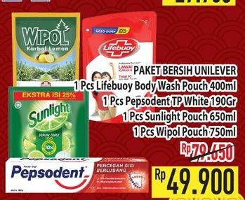 Lifebuoy Body Wash/Pepsodent Toothpaste/Sunlight Cairan Pencuci Piring/Wipol