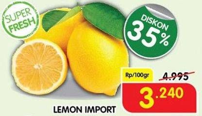 Promo Harga Lemon Import per 100 gr - Superindo