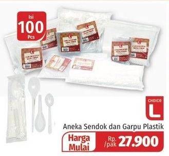 Promo Harga CHOICE L Sendok Garpu All Variants 100 pcs - Lotte Grosir