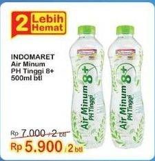 Promo Harga INDOMARET Air Minum pH 8+ 500 ml - Indomaret