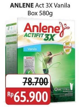 Promo Harga Anlene Actifit 3x High Calcium Vanilla 590 gr - Alfamidi