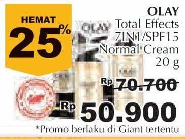 Promo Harga OLAY Total Effects 7 in 1 Anti Ageing Day Cream Normal SPF 15 20 gr - Giant