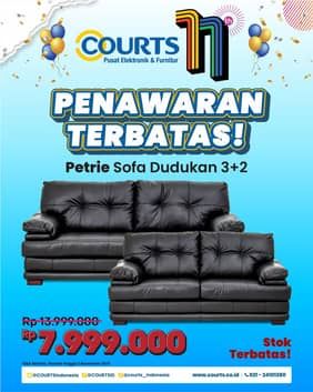 Promo Harga Petrie Sofa 2 + 3 Dudukan Berbahan PVC  - COURTS