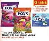 Promo Harga FOXS Crystal Candy Kecuali Coffee World 90 gr - Indomaret
