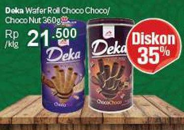 Promo Harga DUA KELINCI Deka Wafer Roll Choco Choco, Choco Nut 360 gr - Carrefour