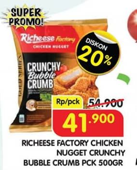 Promo Harga Richeese Factory Chicken Nugget Crunchy Bubble Crumb 500 gr - Superindo