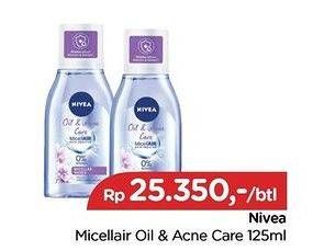 Promo Harga NIVEA MicellAir Skin Breathe Micellar Water Oil Acne Care 125 ml - TIP TOP