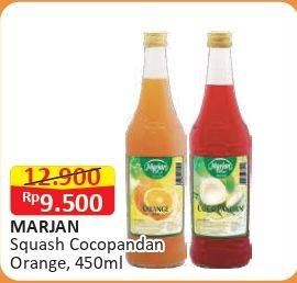 Promo Harga MARJAN Syrup Squash Coco Pandan, Orange 450 ml - Alfamart