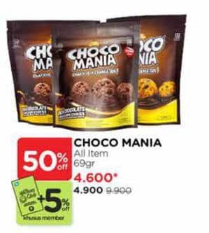 Promo Harga Choco Mania Choco Chip Cookies All Variants 69 gr - Watsons