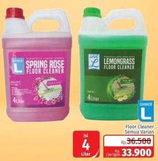 Promo Harga CHOICE L Floor Cleaner Spring Rose, Lemon 4000 ml - Lotte Grosir
