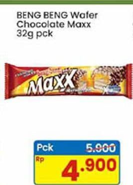 Promo Harga Beng-beng Wafer Chocolate Maxx 32 gr - Indomaret