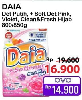Promo Harga Daia Deterjen Bubuk + Softener Pink, + Softener Violet, Clean Fresh Hijab 850 gr - Alfamart