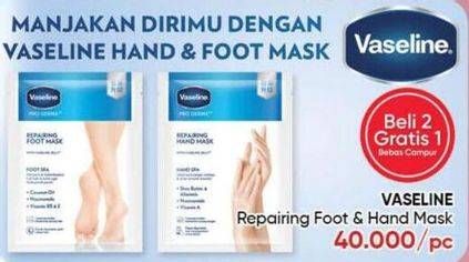Promo Harga Vaseline Repairing Foot Mask/Vaseline Repairing Hand Mask  - Guardian