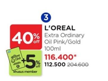 Promo Harga Loreal Elseve Extraordinary Oil Pink, Gold 100 ml - Watsons