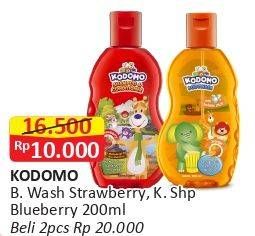Promo Harga KODOMO Body Wash Strawberry/ Shampoo Blueberry  - Alfamart